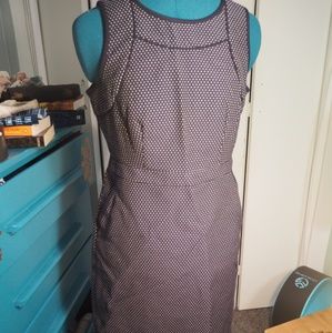 J crew navy polka dot office dress size 6